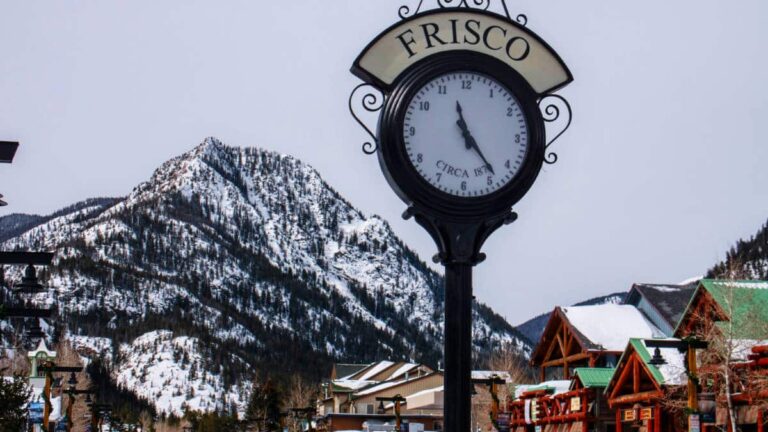 A town clock in Frisco
