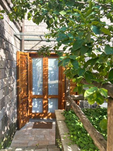 View of the front door of a villa