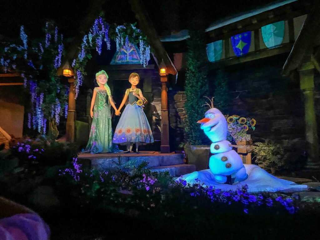 Characters of Frozen at the Frozen Ever After