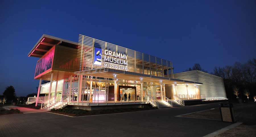 The GRAMMY Museum Mississippi building from the outside