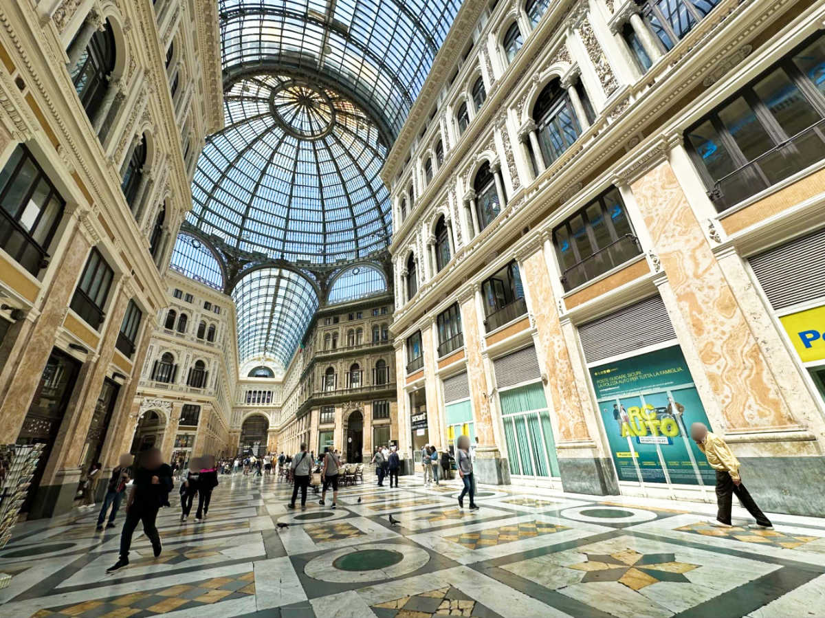 View of the beautiful ceiling of Galleria Umberto I