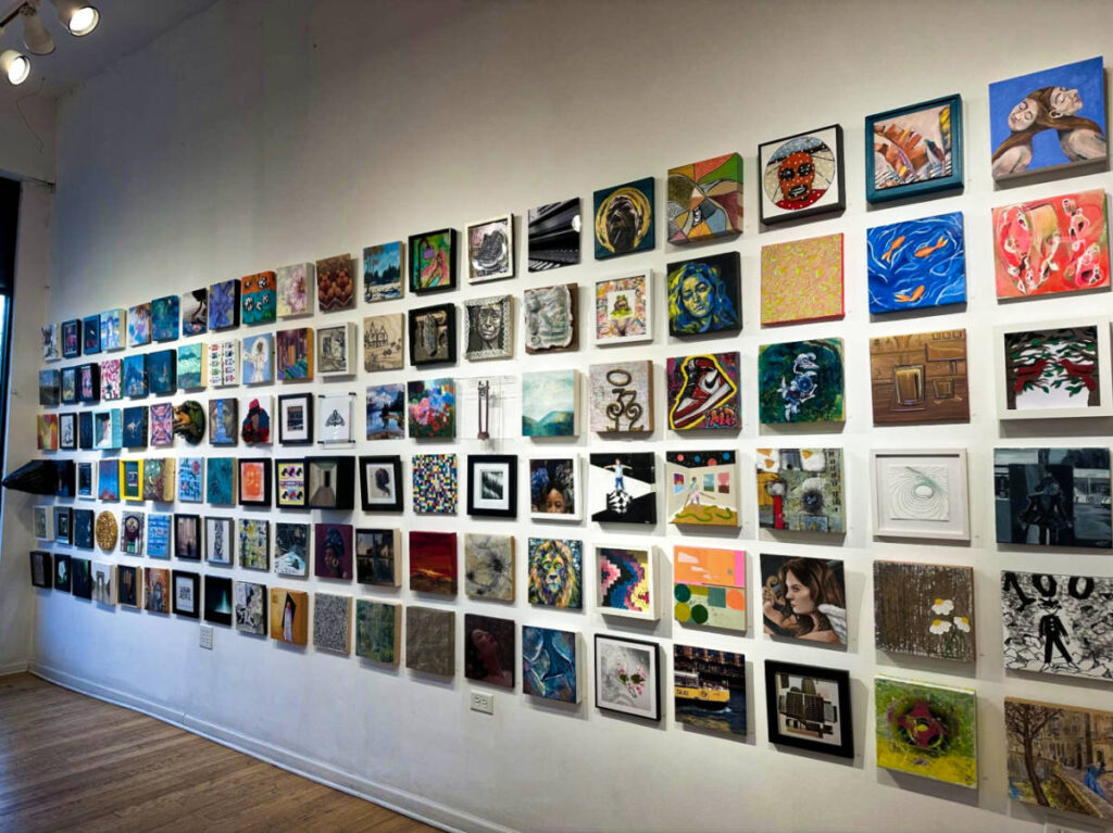 View of the displayed work by the local artists inside the Jackson Junge Gallery