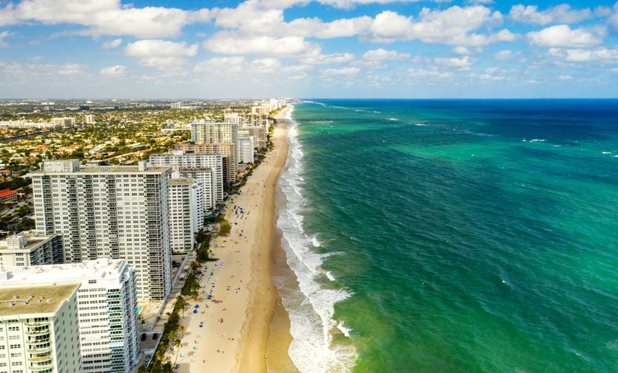 Aerial view of the Galt Ocean Mile Condos