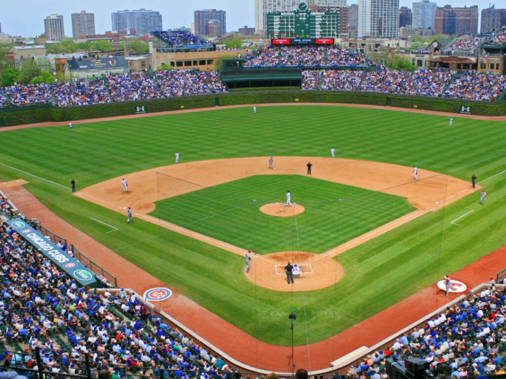 View during a game at Wrigley Field in Chicago