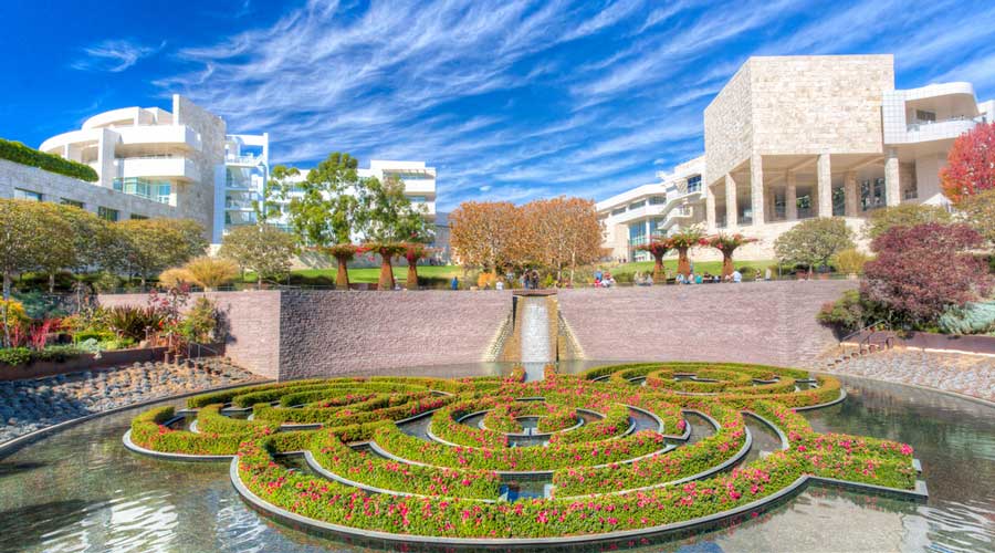 View of the garden outside the Getty Center