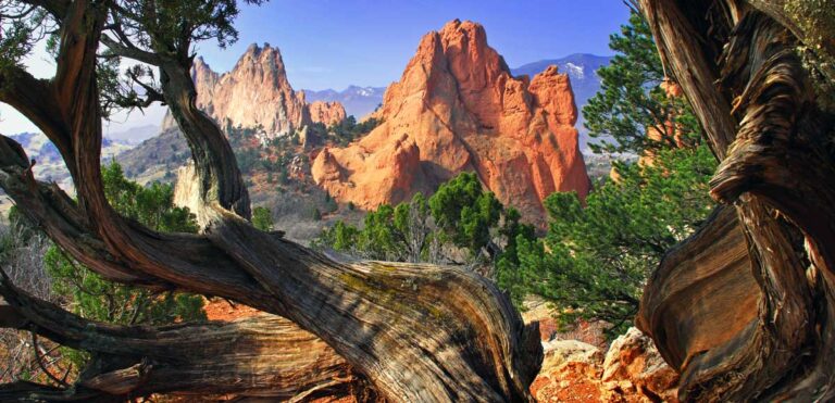 Scenic view of the Garden of the Gods Park in Colorado Springs