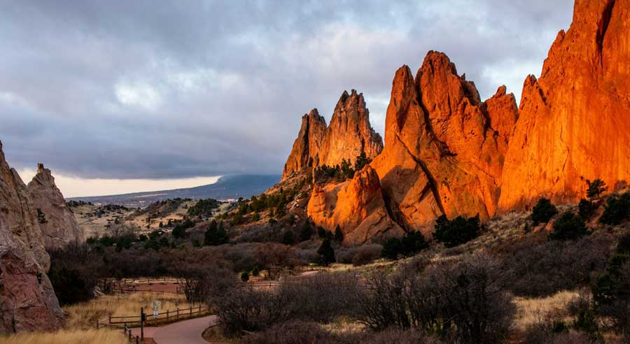 The Garden of the Gods during sunrise