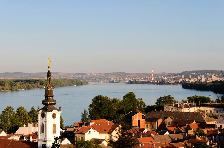 View of tower near the lake