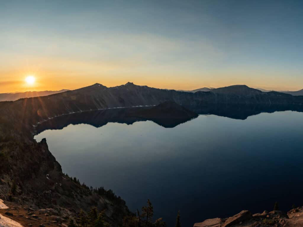 Overlooking view at the Garfield Peak Trail during sunset