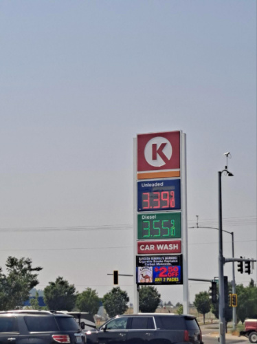 Gas prices sign in Idaho