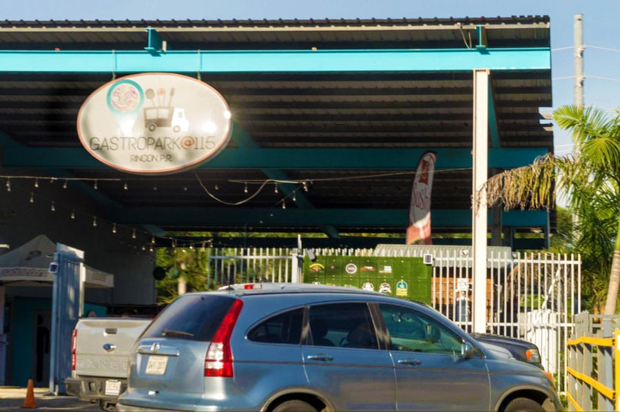 Car parked outside the Gastropark@115 in Rincon