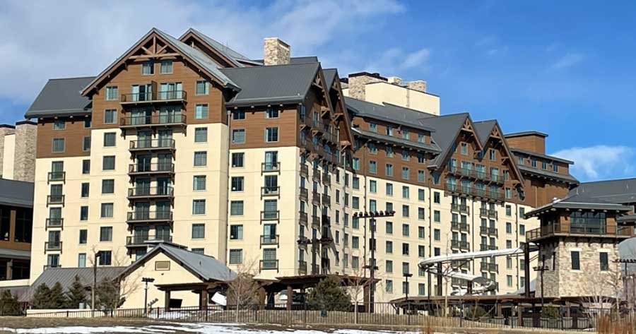 View of the Gaylord Rockies Resort building from the outside
