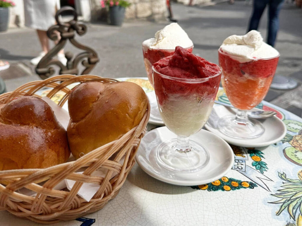 View of Gelato & Brioche on a table