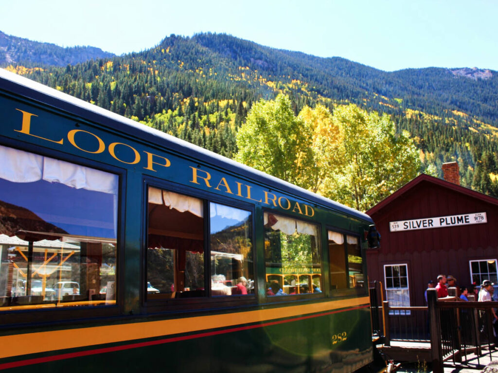 The Georgetown Loop Railroad with scenic mountain views