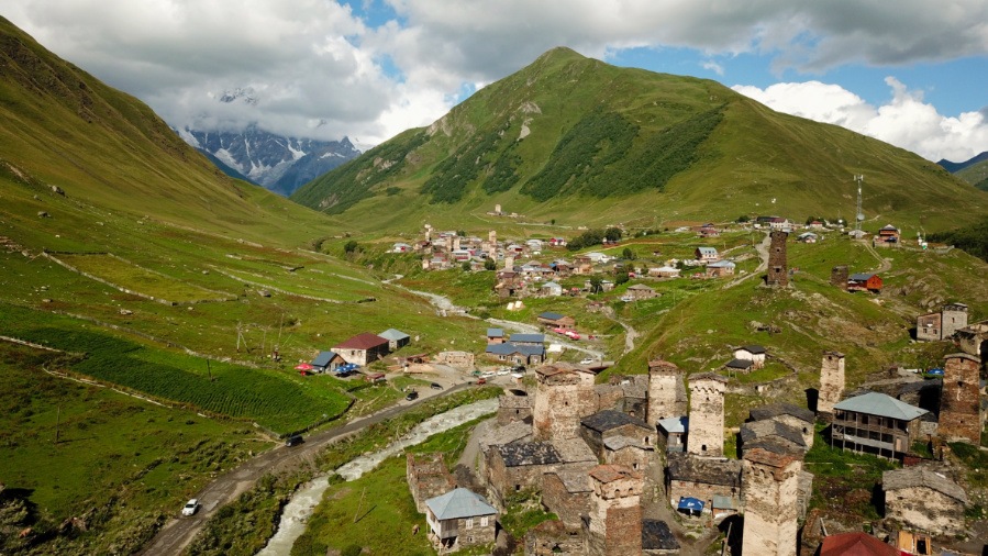 Panoramic view of Ushguli