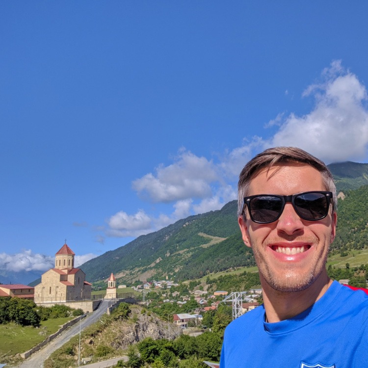 The author Nate Hake in Mestia
