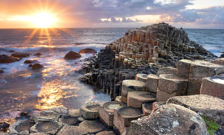 The Giant’s Causeway during sunset