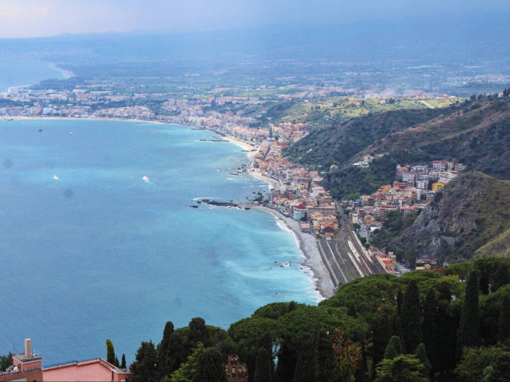 Overlooking view of Giardini Naxos