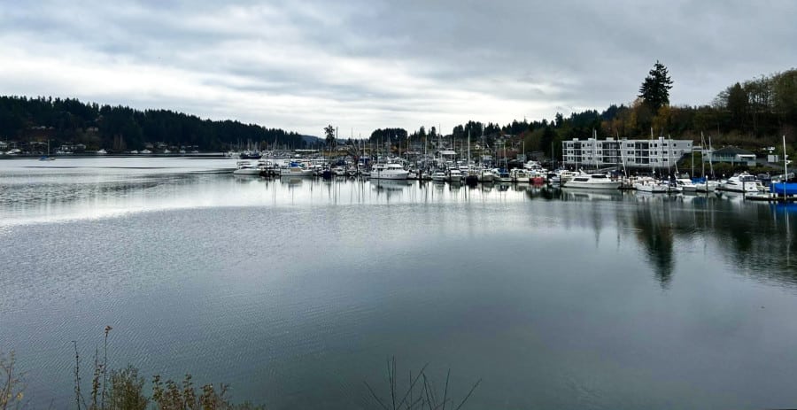 View of the Gig Harbor on a cloudy day