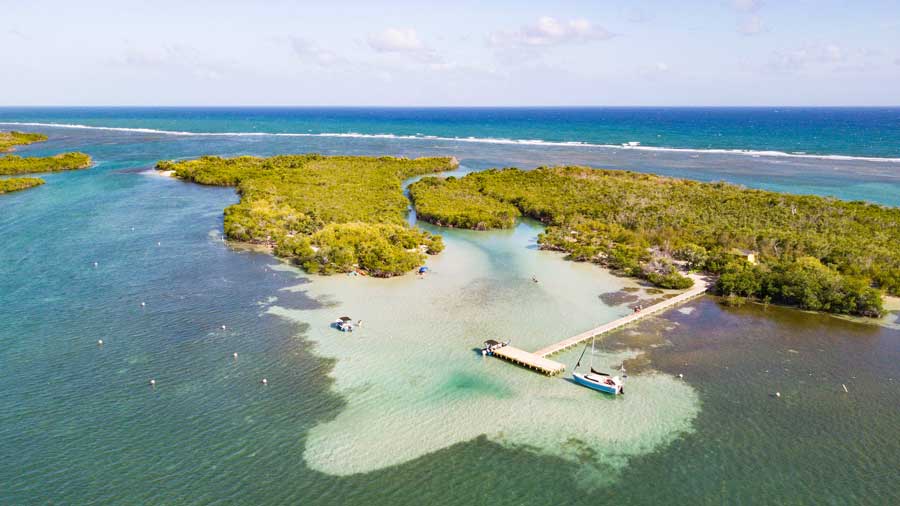 Aerial view of the Gilligan’s Island