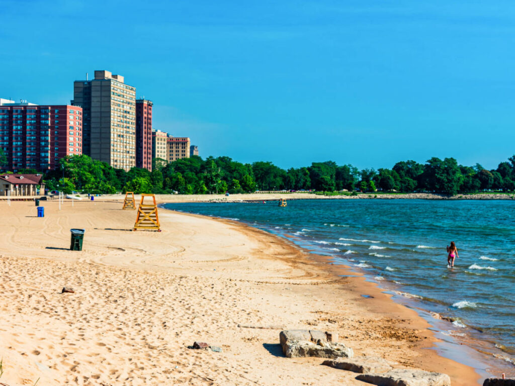 A woman enjoying her day in 57th Street Beach