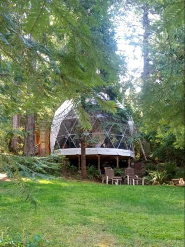 View of Glamping tents in Salt Spring