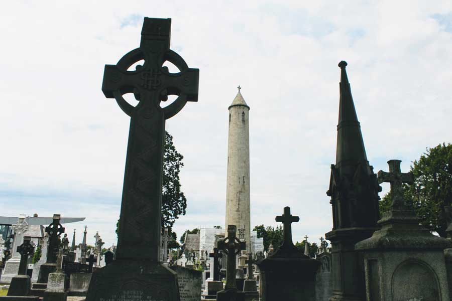 View of tombs at the Glasnevin Cemetery