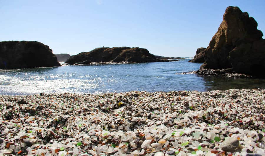 Sea glass beach on the west coast of California