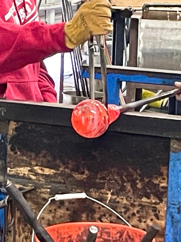 Closeup look of the process of glass making