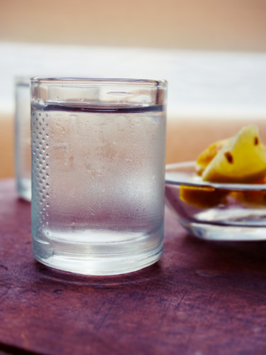Cold vodka in a glass