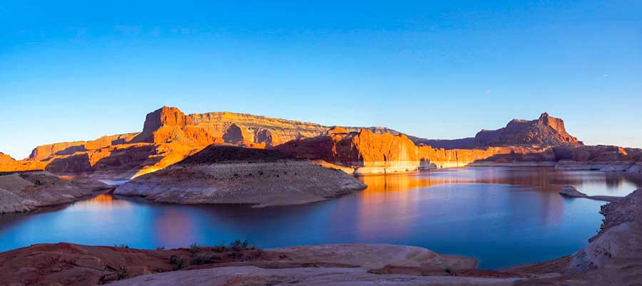 View from the Lake Powell in Glen Canyon National Recreation Area