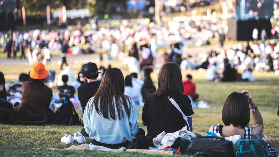 People enjoying a concert in Glen Helen Amphitheater