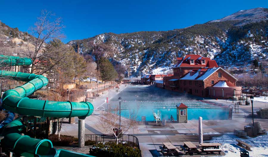View of a water slides in Glenwood Hot Springs Resort