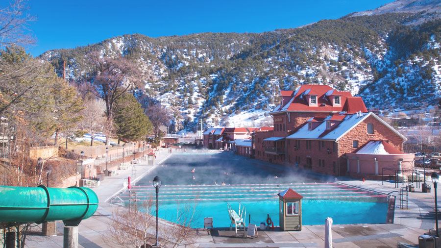 View of the world's largest hot springs pool