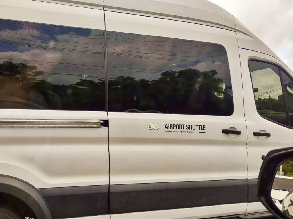 Closeup view of the Go Puerto Rico Shuttle van