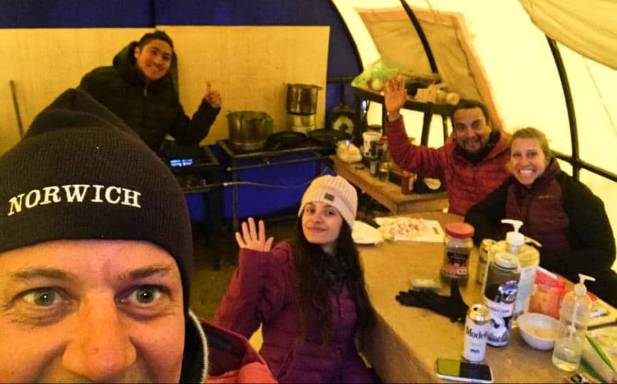 The author McKenna Mobley with the guide group at the Orizaba base camp