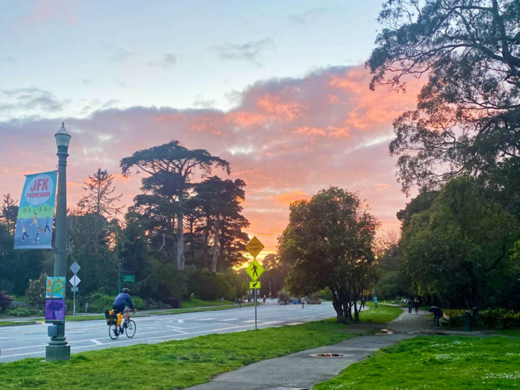 View at the Golden Gate Park during sunset