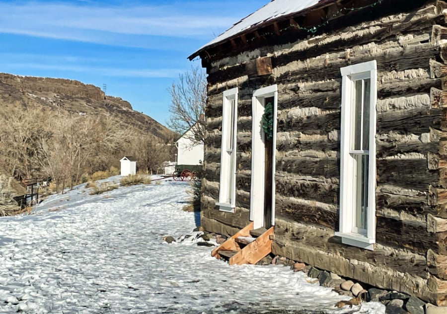 Exterior and pathway view of Golden History Park in winter