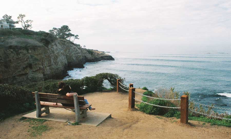 A couple enjoying the view from Goldfish Point