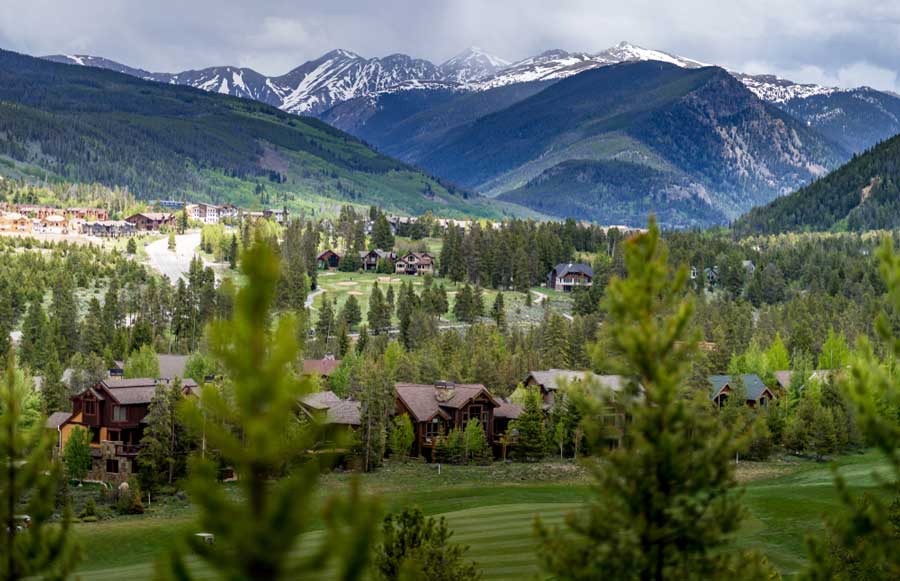 Aerial view of the golf course in Keystone