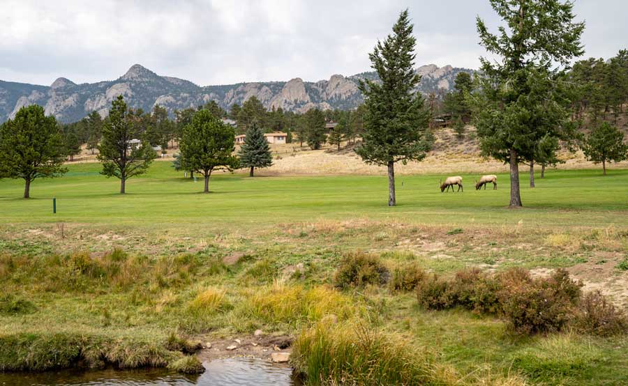 View of a golf course in Estes Park
