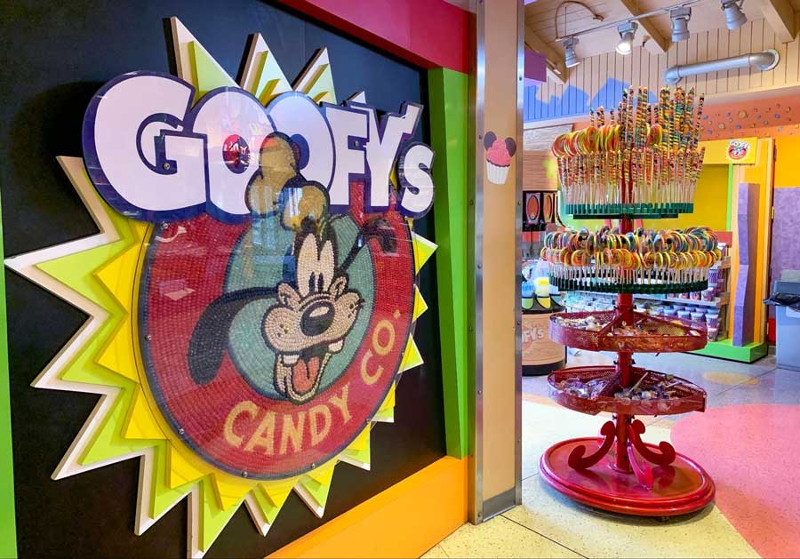 View of candies available in Goofy’s Candy Co