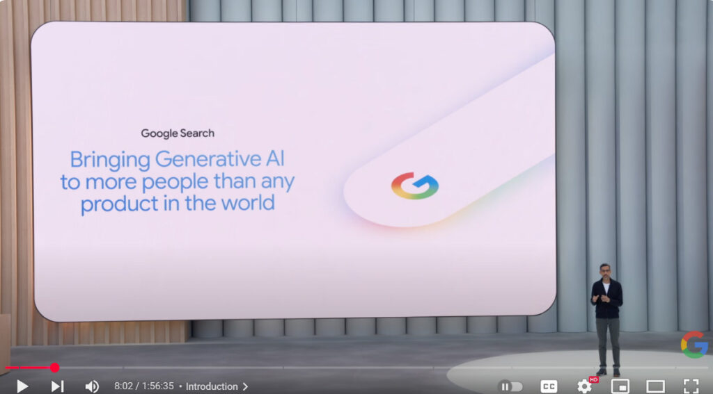The Google CEO during the Google’s 2025 I/O event