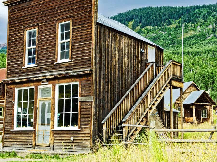 An old wooden town hall building of Gothic near Crested Butte