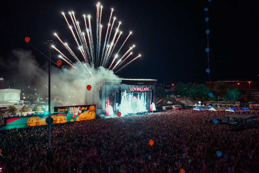 Fireworks over the Governors Ball Music Festival event in New York
