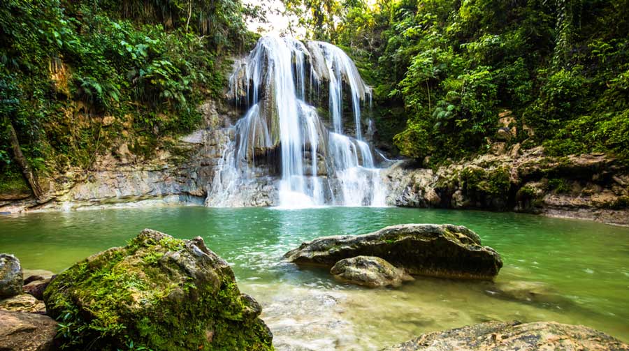 Scenic view from the Gozalandia waterfall