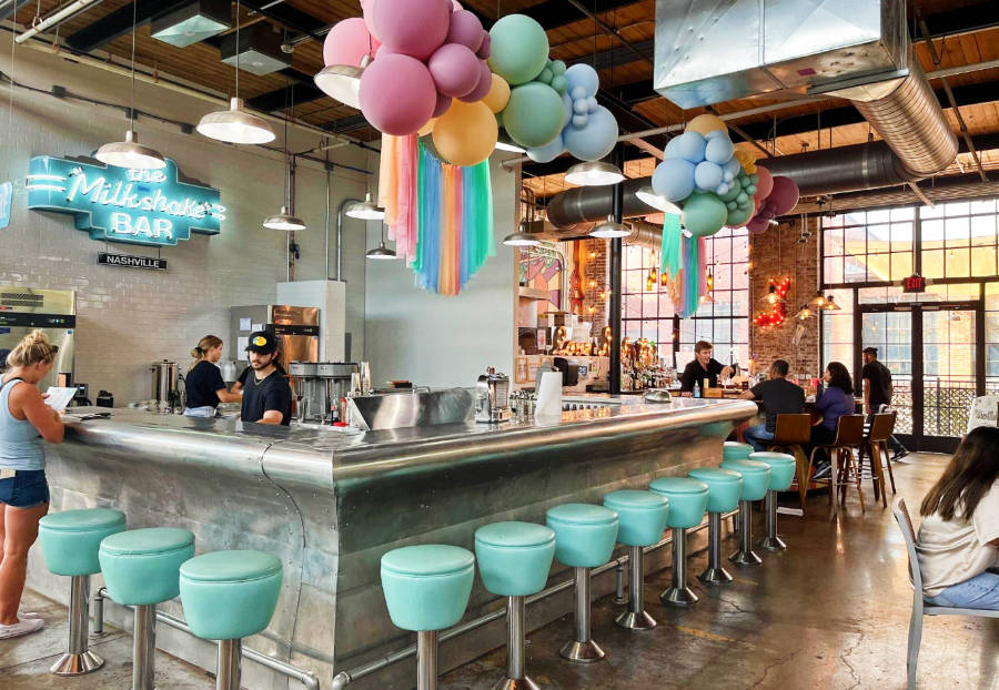 View inside the Gracie’s Milkshake Bar in Nashville