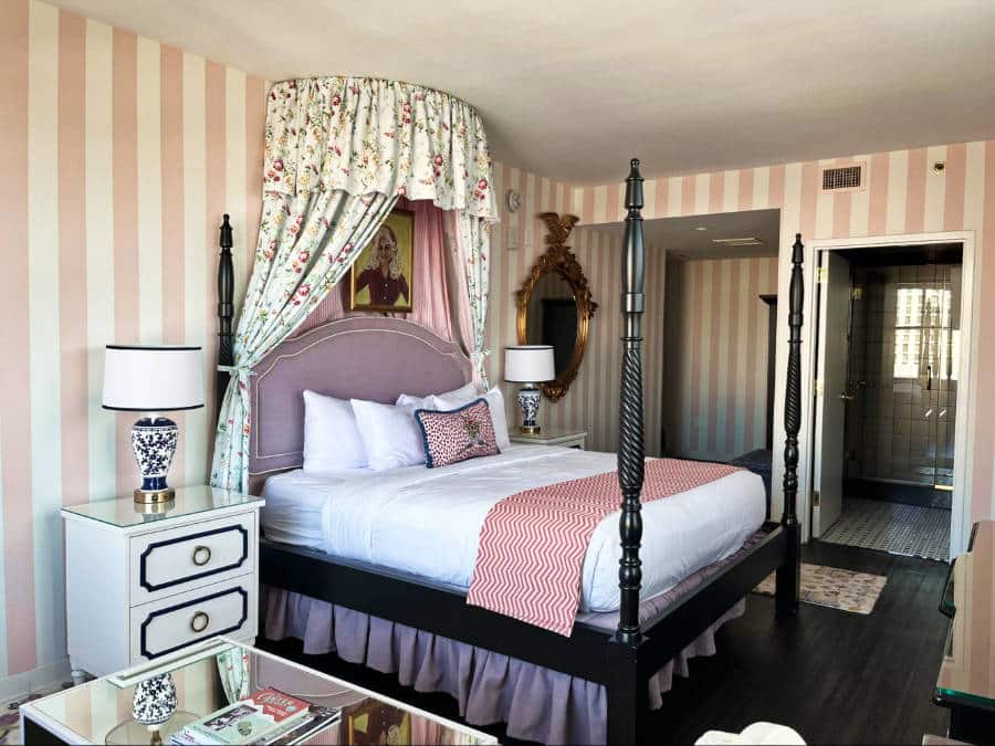 View of the interior of the King room at the Graduate Hotel