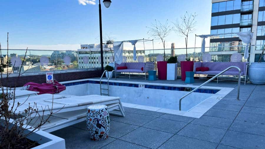 View of the empty pool of Graduate Nashville