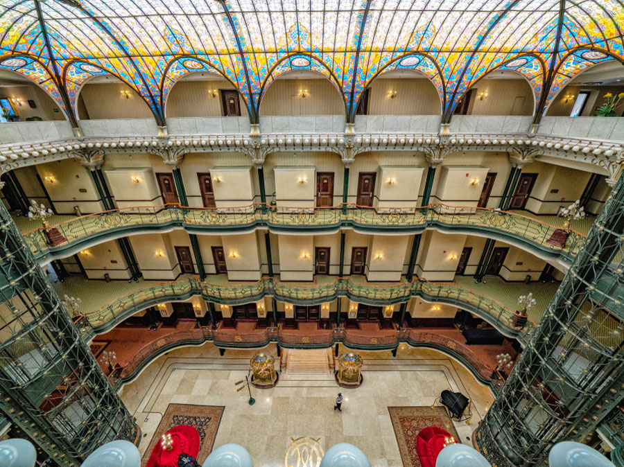 View of the Gran Hotel Ciudad de Mexico Interior from the top floor